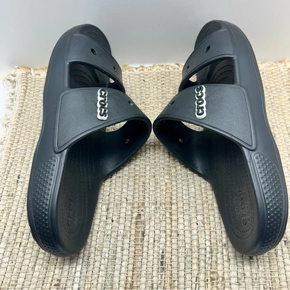 CROCS Iconic Comfort Black Classic Slide Sandals Men’s Size 11 NWOT - Picture 5 of 10